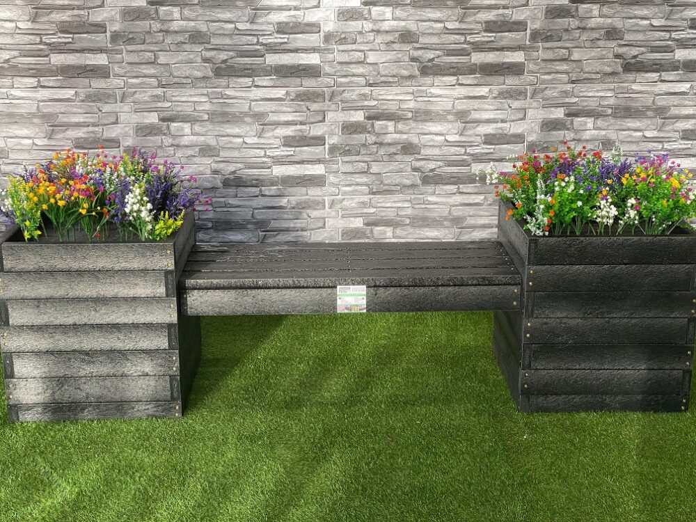 Recycled Plastic Bench Planter