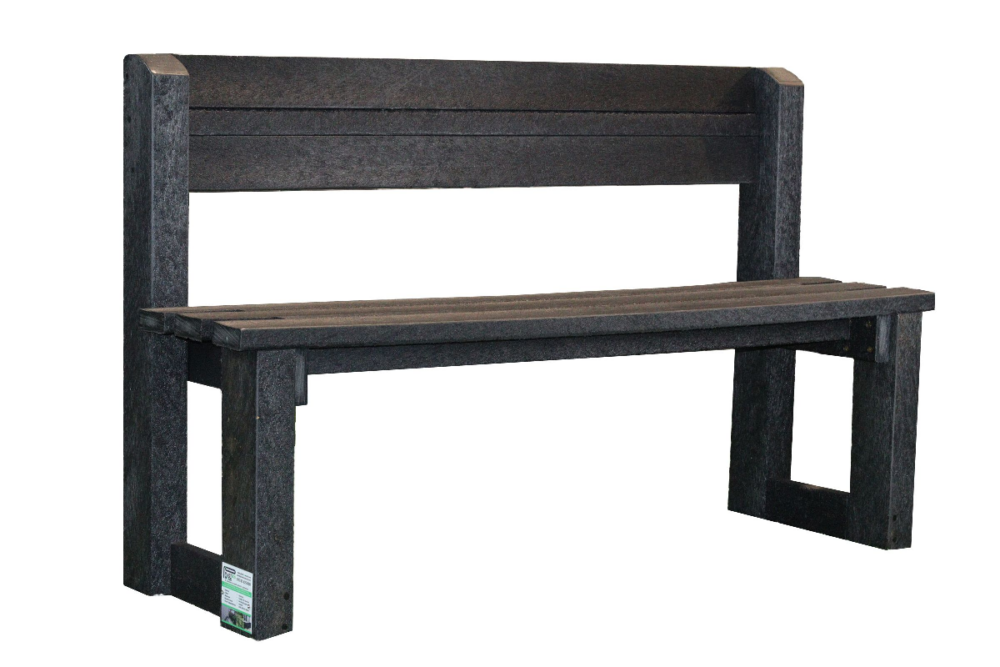 Recycled Plastic Angled-Back No Arm Bench