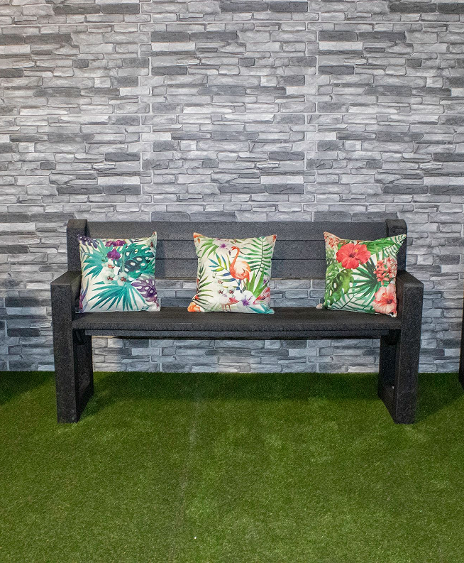 Recycled Plastic Bench with Cushions