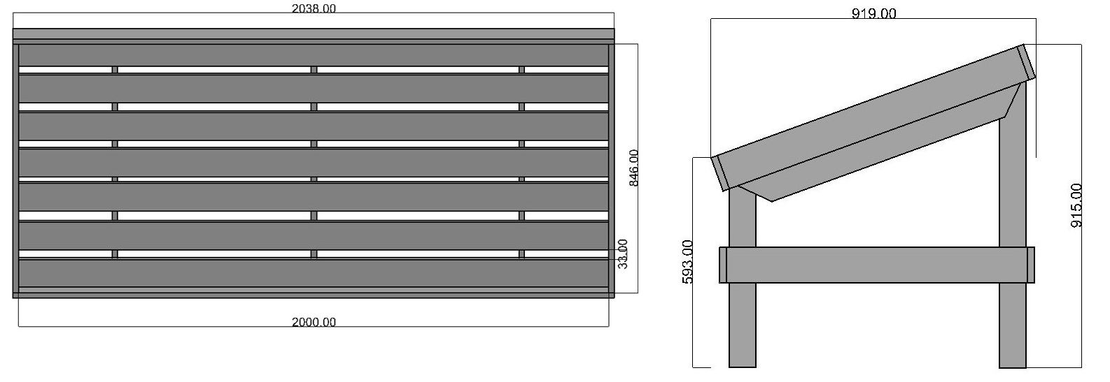 Sloping Display Stand Dimensions