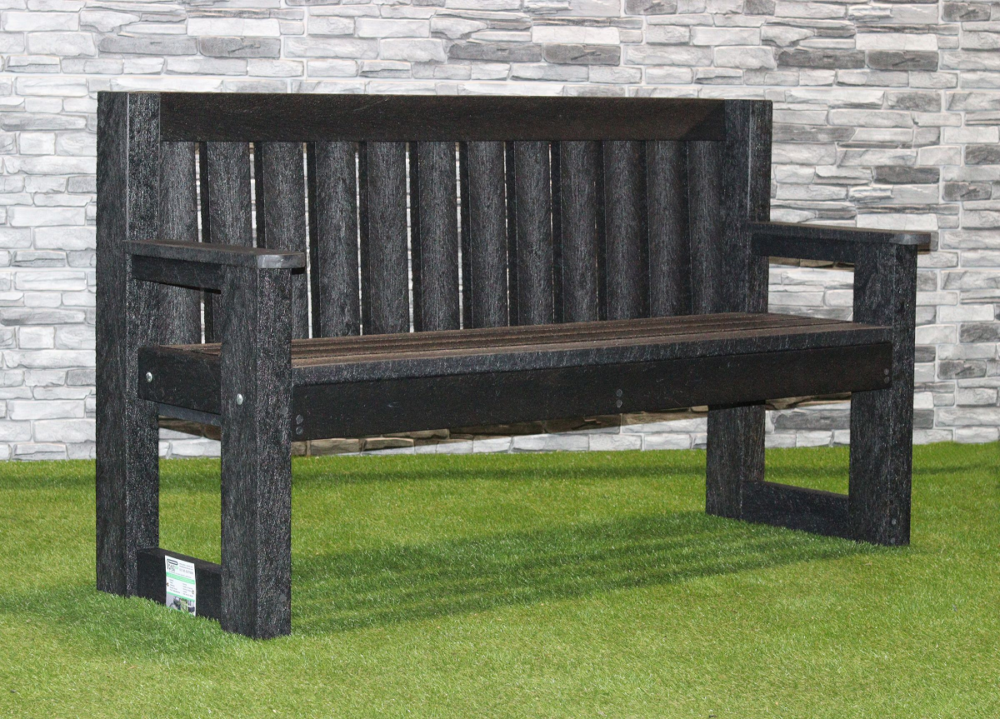 Recycled Plastic Armed Bench